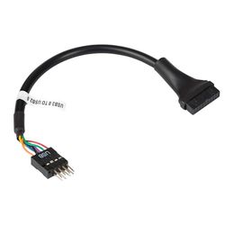 AKYGA Adaptateur avec câble AK-CA-75 USB 9 Broches (m) / USB 19 Broches (F) 20 cm