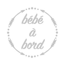 Ambiance Sticker Autocollant de Voiture Bébé à Bord Gris Clair - H15 x L15 cm