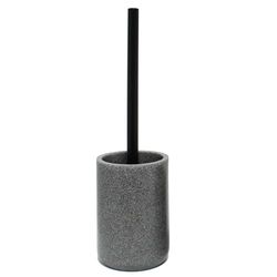 Douceur d'Intérieur, Brosse WC (Diamètre 10 x 40 cm) Granite, Polyrésine Unie