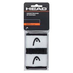 HEAD Unisex Volwassenen Polsband Gestreept 2.5, Zwart/Wit, 2,5 inch