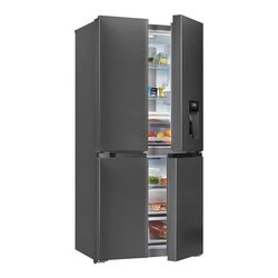Exquisit® Frigorífico Americano 4 Puertas, Capacidad 432L, Rango Energético E, No Frost, Display Digital, Cajones Verduleros, Dispensador de Agua, Color Inox, Dimensiones 183x83,6x63,6 cm.