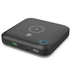 FeinTech PLG02400 - Batería Externa para Ordenador portátil (60 W, PD, USB-C y CC, para portátil, MacBook, iPad, Tableta, Smartphone, cámara, Nintendo Switch, Carga inalámbrica de 10 W, 88 WH, 24000
