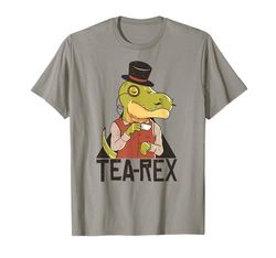 TEA-REX DINOSAUR Divertente T-Rex Dino Monocle Meme Maglietta