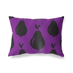 BonaMaison Fundas para Cojínes, Morado-Negro Funda de Almohada para Sofá Coche Silla Oficina Cama Decorativa Moderna Decoración del Hogar, 35x50 Cm - Diseñado y Fabricado en Turquía