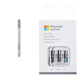 Microsoft Surface Pen lápiz Digital Platino 20 g - Lápiz para Tablet. & Kit de Punta de lápiz para Surface GFU-00002 Negro