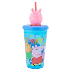 Peppa Pig 3D Tumbler for Kids – 444ml | BPA-Free Drinkware Head | Fun & Durable Adventure Cup, Blue & Pink