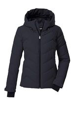 Killtec Giacca da sci da donna, trapuntata, effetto piumino con cappuccio e paraneve KSW 31 WMN SKI QLTD JCKT, nero, blu, 38, 43417-000