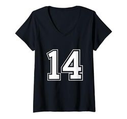 Mujer Número 14 Camiseta Cuello V