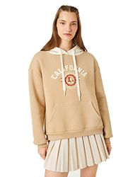 Koton Dames geborduurd sweatshirt pocket detail, beige (057), L