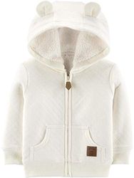 Simple Joys by Carter's Baby Hooded Sweater Jacket with Sherpa Lining Fleece, Oatmeal, 24 Months