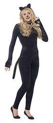 Smiffys 44320M – Kattdräkt med jumpsuit svans kattöra pannband och krage