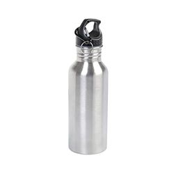 axentia Botella de agua de acero inoxidable, color plateado, aprox. 600 ml