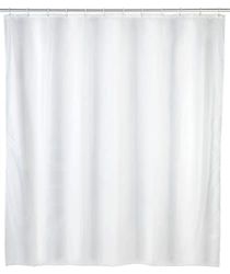 Allstar Duschdraperi Zen vit – tvättbar, med 12 duschdraperiringar, polyester, 180 x 200 cm, vit