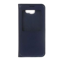 Carcasa de telefono for Galaxy A7 (2017) / A720 Litchi Texture Horizontal Flip Funda de Cuero con ID de Pantalla de Llamada (Negro) (Color : Dark Blue)