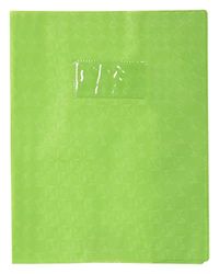 Calligraphe 72025C Un Protège-Cahier Grain Losange Vert clair - 17x22 cm - 18/100ème avec Porte-Étiquette - PVC Opaque