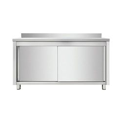 Commercial worktop Floor Cupboard Sliding Doors Stainless Steel Width 1200mm Depth 600mm DA-VTC126SL