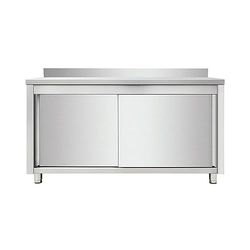 Commercial Worktop Floor Cupboard Sliding Doors Stainless Steel Width 1200mm Depth 700mm DA-VTC127SL