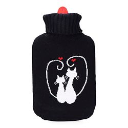BORSA ACQUA CALDA NERA "GATTI INAMORATI", 2 litri, ideale per tenerti al caldo nei tuoi momenti di relax. Perfetto per la casa, fornisce calore e comfort. Scoprilo subito!