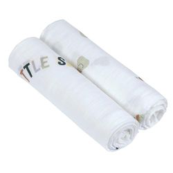 LÄSSIG Baby inbakerdeken, spuugdeken, 2-delige set, katoen, 120 x 120 cm, Heavenly Soft Swaddle XL Happy Fruit Pear