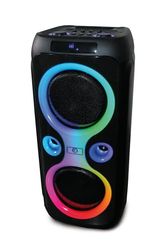 R-MUSIC – Roller Box – Altoparlante High Power – 7 ore di autonomia, luci e musica in ritmo – Funzione karaoke e chitarra – Porta USB, AUX, Micro SD e funzione radio – Maniglia e ruote