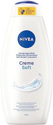 NIVEA Crème Soft verzorgend schuimbad met natuurlijke amandelolie en milde geur, formule met vitamine C & E beschermt de huid tegen uitdrogen (750 ml)