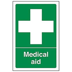 VSafety "Medical Aid" Sign, Portret, (Pack van 3)