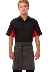 Chef Works AHWAQ014-PEW-0 Dorset Antique Half Bistro Apron, Grey