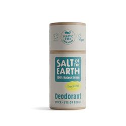 Salt Of the Earth Natural Deodorant Stick Refill Unscented - Aluminium Free, Vegan, Long Lasting Protection, Leaping Bunny Approved, Made in The UK, 75 g