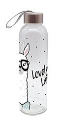 infinite by GEDA LABELS (INFKH) Lovely Lama - Borraccia unisex, 500 ml, in vetro, multicolore