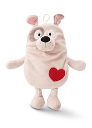 Warmwaterkruik Hond 350 ml 34 cm beige - Duurzame 2 in 1 - Zacht en gezellig pluche knuffeldier en bedwarmer voor meisjes en jongens - Warmtekussen voor het bed vanaf 10 maanden