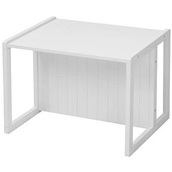 roba Banc Enfant 2en1 en Bois Réglable à 2 Hauteurs d'Assise - Convertible en Table ou Bureau d'Enfant 57 x 44 cm - Capacité max. 60 kg - Style Campagne - Blanc