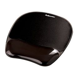 Fellowes Mouse Mat Wrist Support - Crystals Gel Mouse Pad with Non Slip Rubber Base - Ergonomic Mouse Mat for Computer, Laptop, Home Office Use - Compatible with Laser and Optical Mice - Black