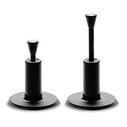 Fiberbuilt - Tee da golf regolabile, per tappeto di pratica golf, ideale per colpire palline in una rete di pratica o simulatore, confezione da 2, nero
