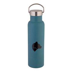 axentia Bouteille Isotherme Davos, Bouteille d’Eau en Acier Inoxydable pour Boissons Chaudes et Froides, Gourde Inox à Double Paroi 600 ml, Pétrole