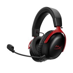 HyperX Cloud III S – Wireless Gaming Headset for Multi-Platform, 2.4GHz, Bluetooth, Battery Life up to 120 Hours 53mm Angled Drivers, 10mm Detachable Mic, Customizable – Black/Red