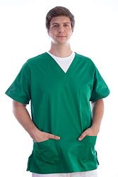 Gima – Tunique, coton/polyester, unisexe, Blanc, pour infirmières, les médecins, la beauté, Soins de santé, vernis à ongles, SPA Saloon, XL, green, 1