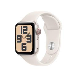 Apple Watch SE de 2.ª generación GPS + Cellular Smartwatch con caja de aluminio en Blanco estrella, 40 mm y Correa deportiva Blanco estrella-Talla M/L.Monitores de entreno y sueño, resistencia al agua