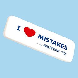 MILAN Box of 6 bevelled rubber bands I love Mistakes