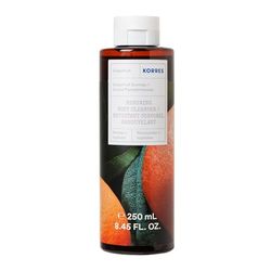 KORRES GRAPEFRUIT SUNRISE Gel doccia rivitalizzante con aloe vera attiva e fresca fragranza di pompelmo, dermatologicamente testato, vegano, privo di silicone e parabeni, 250 ml