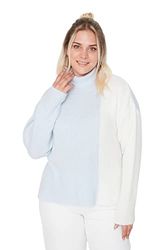 Trendyol Curve Plus Size Trui - Groen - Regular, Blauw, 3XL grote maten