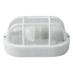 VoltShine Applique ovale blanche IP54 E27 max 40 W, idéale pour éclairage intérieur et extérieur, résistante à l'humidité et à la poussière.