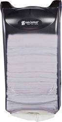 San Jamar H5005PCL Venue Wall Model Napkin Dispenser, Full fold, Control Face, 500+ Capacity, 400 mm H x 203 mm W x 184 mm D, Clear