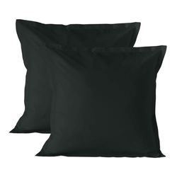 HappyFriday Funda de Almohada Basic Negro 60 x 60 cm (2 Unidades)