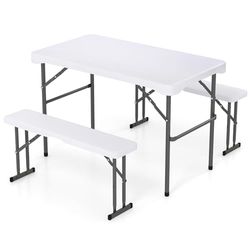 FANTASK öltält-set vikbart, 3-delat ölbordsset, litet ölbänksset, 108 cm festtält-set
