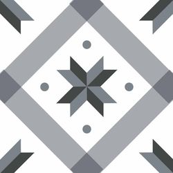 Draeger Paris | Tegelstickers voor wandtegels, ideaal voor keuken en badkamer, set van 6 vierkante stickers, sterren, grijs, 15 x 15 cm
