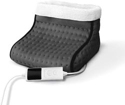 Wintem Elektrische voetenwarmer, 100 W, 3 instelbare temperaturen, timer 90 minuten en afstandsbediening, fleece en wol, wasbaar voor koude voeten, snelle verwarming en individueel comfort