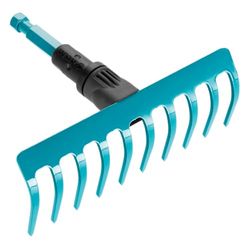 Gardena Minirastrello combisystem: Rastrello per lavori sul terreno come pulizia, irruvidimento e spianatura, larghezza 18,5 cm, 10 denti (3185-20)