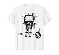 I Am 22 Plus 1 Middle Finger - 23rd Birthday w. Viking Skull Camiseta