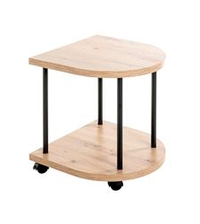 HAKU Möbel Lot de 2 Tables d'appoint, MDF, chêne, Noir, P 45 x L 49 x H 45 cm