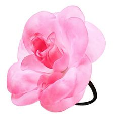 Widmann 94173 - Chouchou avec fleur rose - Accessoire - Tresse en caoutchouc - Carnaval - Fête à thème